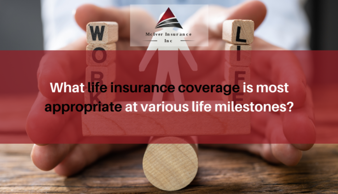 What life insurance coverage is most appropriate at various life milestones